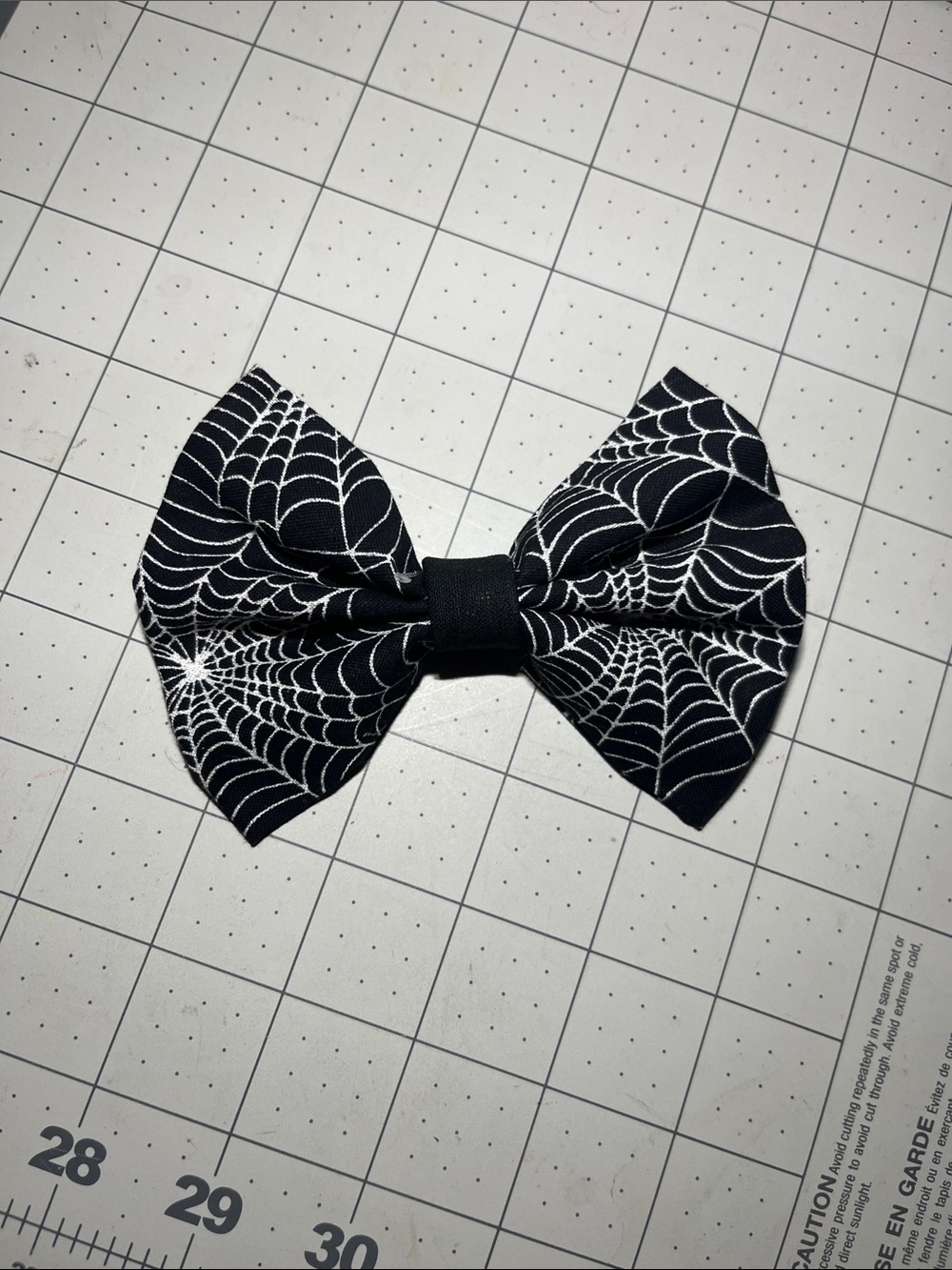 Black Spiderweb Print Kids Hair Bow